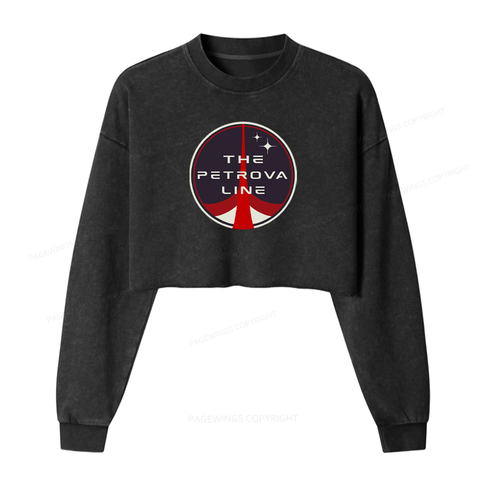 Pagewings Sci-Fi Book Lover Washed Crop Sweatshirt