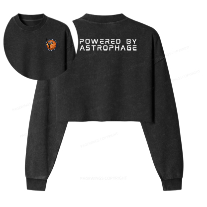 Pagewings Sci-Fi Book Lover Washed Crop Sweatshirt