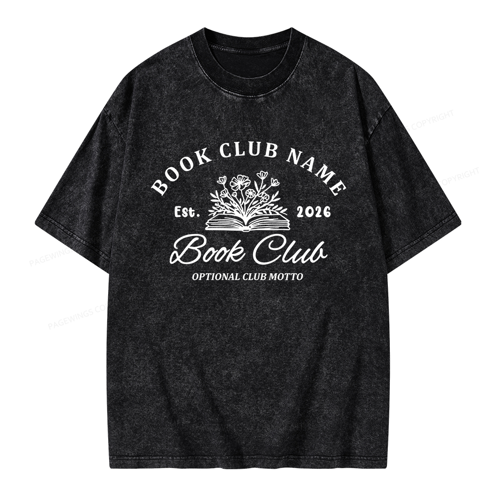 Pagewings Personalized Book Club Unisex Washed T-shirt
