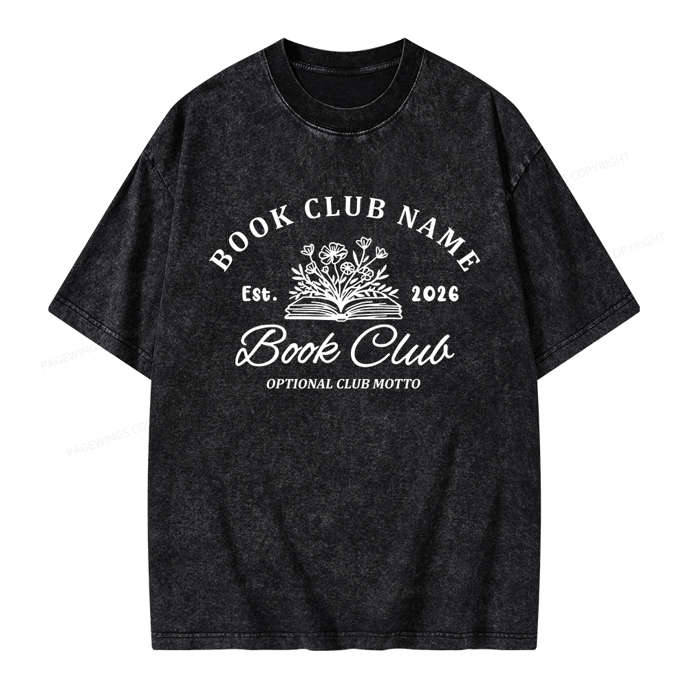 Pagewings Personalized Book Club Unisex Washed T-shirt