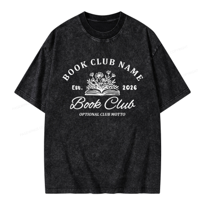 Pagewings Personalized Book Club Unisex Washed T-shirt