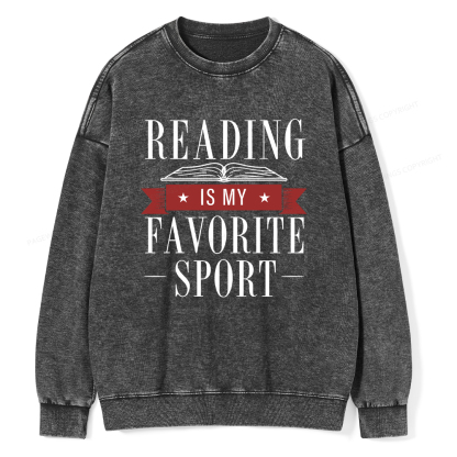 Pagewings Reading Is My Favorite Sport Washed Sweatshirt