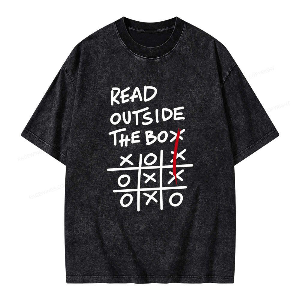 Pagewings Read Outside The Box Unisex Washed T-shirt