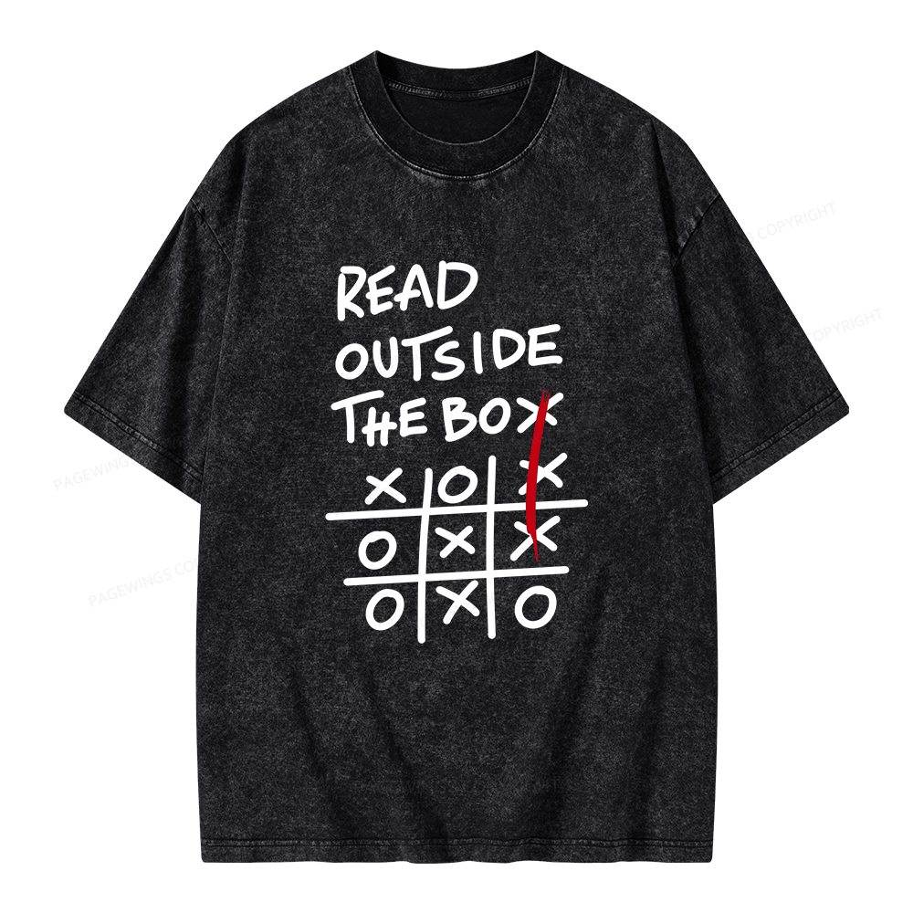 Pagewings Read Outside The Box Unisex Washed T-shirt