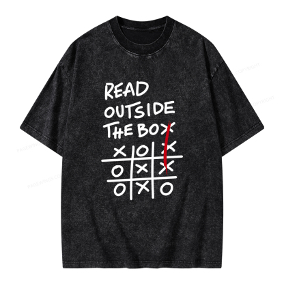Pagewings Read Outside The Box Unisex Washed T-shirt