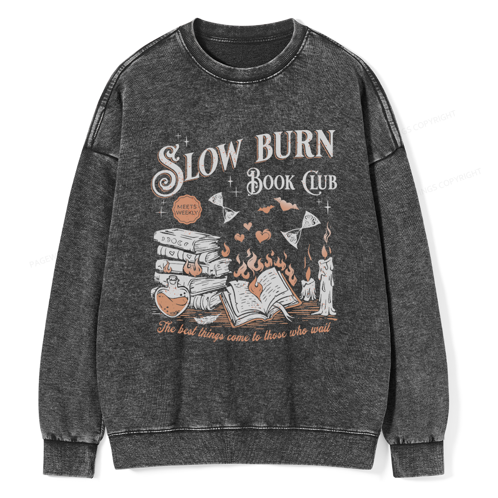 Pagewings Slow Burn Book Club Washed Sweatshirt