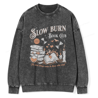 Pagewings Slow Burn Book Club Washed Sweatshirt