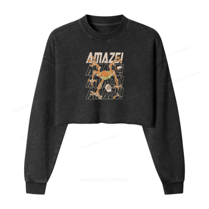 Pagewings Amaze Washed Crop Sweatshirt