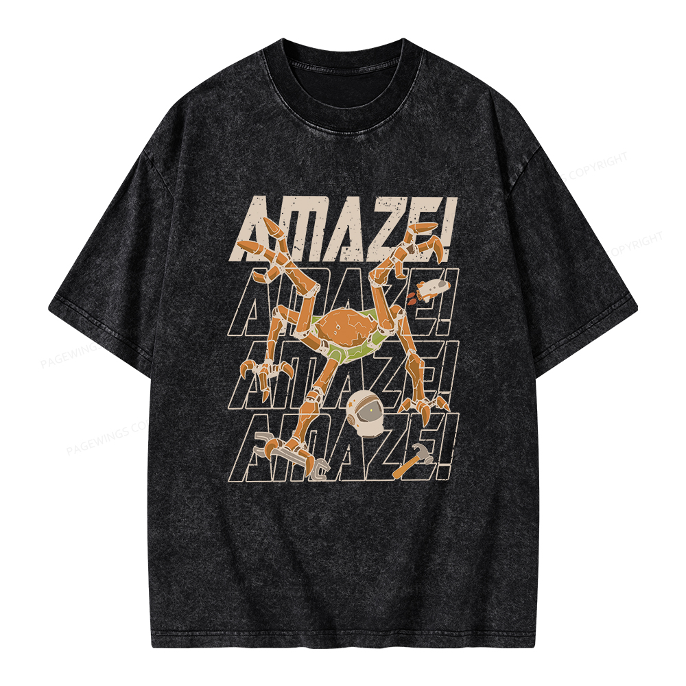 Pagewings AmazeSci Fi Reader Unisex Washed T-shirt