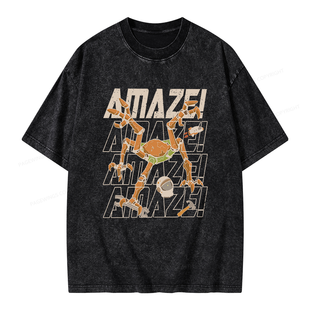 Pagewings AmazeSci Fi Reader Unisex Washed T-shirt