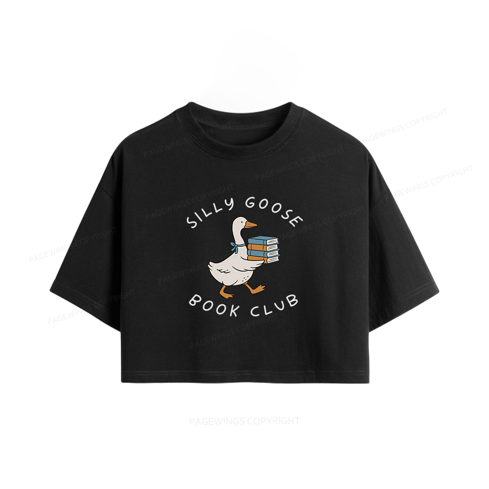 Pagewings Silly Goose Book Club Women Crop Tops