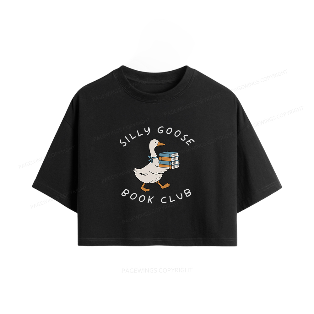 Pagewings Silly Goose Book Club Women Crop Tops