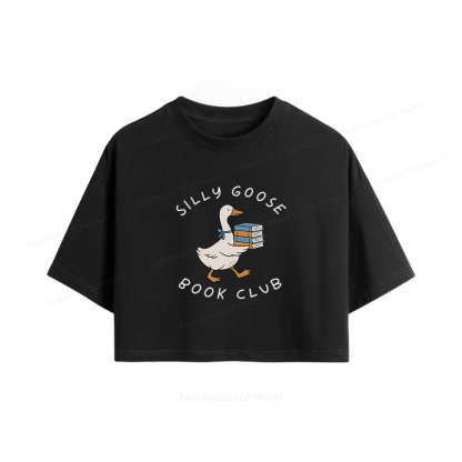 Pagewings Silly Goose Book Club Women Crop Tops