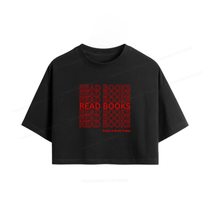 Pagewings Read Books Librarian Women Crop Tops