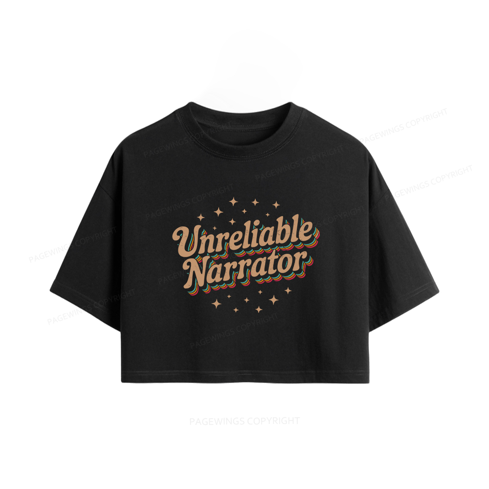 Pagewings Unreliable Narrator Women Crop Tops
