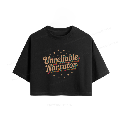 Pagewings Unreliable Narrator Women Crop Tops