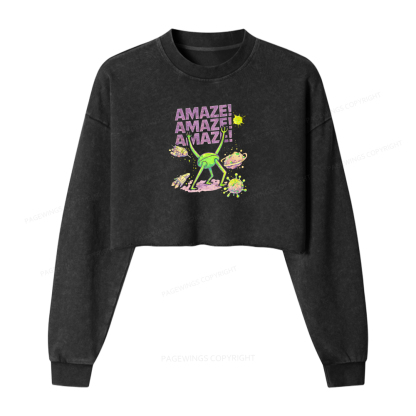Pagewings Amaze Washed Crop Sweatshirt