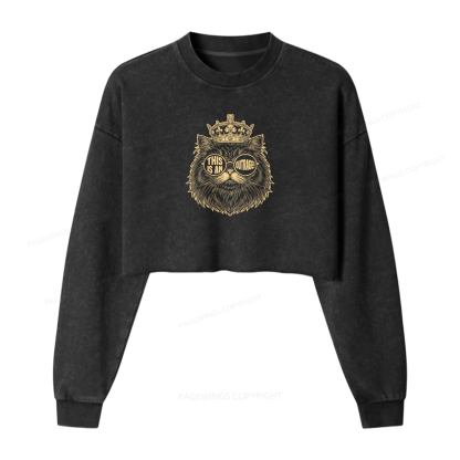 Pagewings Sci-Fi Book Lover Washed Crop Sweatshirt