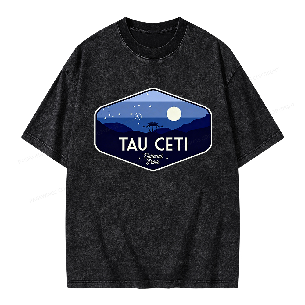 Pagewings Tau Ceti Unisex Washed T-shirt