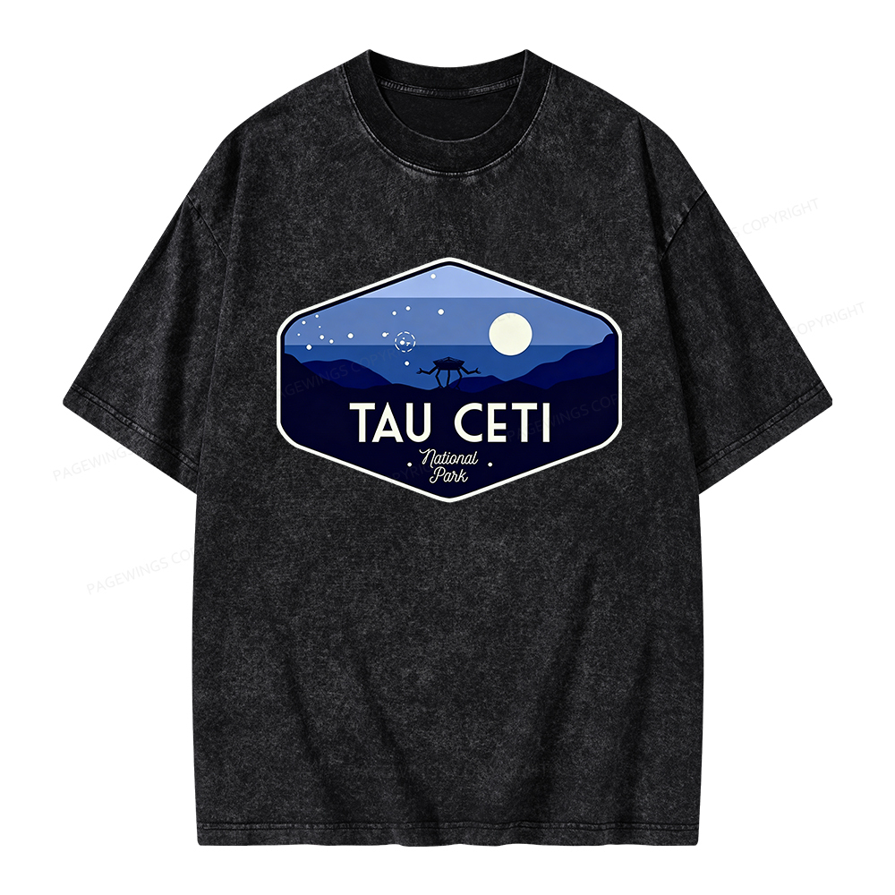 Pagewings Tau Ceti Unisex Washed T-shirt