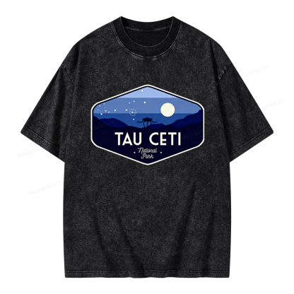 Pagewings Tau Ceti Unisex Washed T-shirt