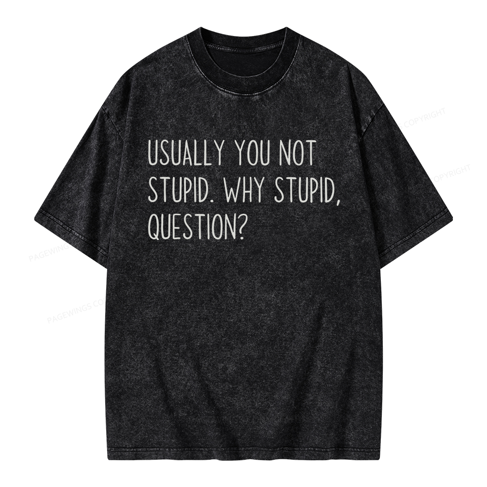 Pagewings Why Stupid Question Unisex Washed T-shirt