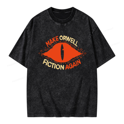 Pagewings Make Orwell Fiction Again Unisex Washed T-shirt