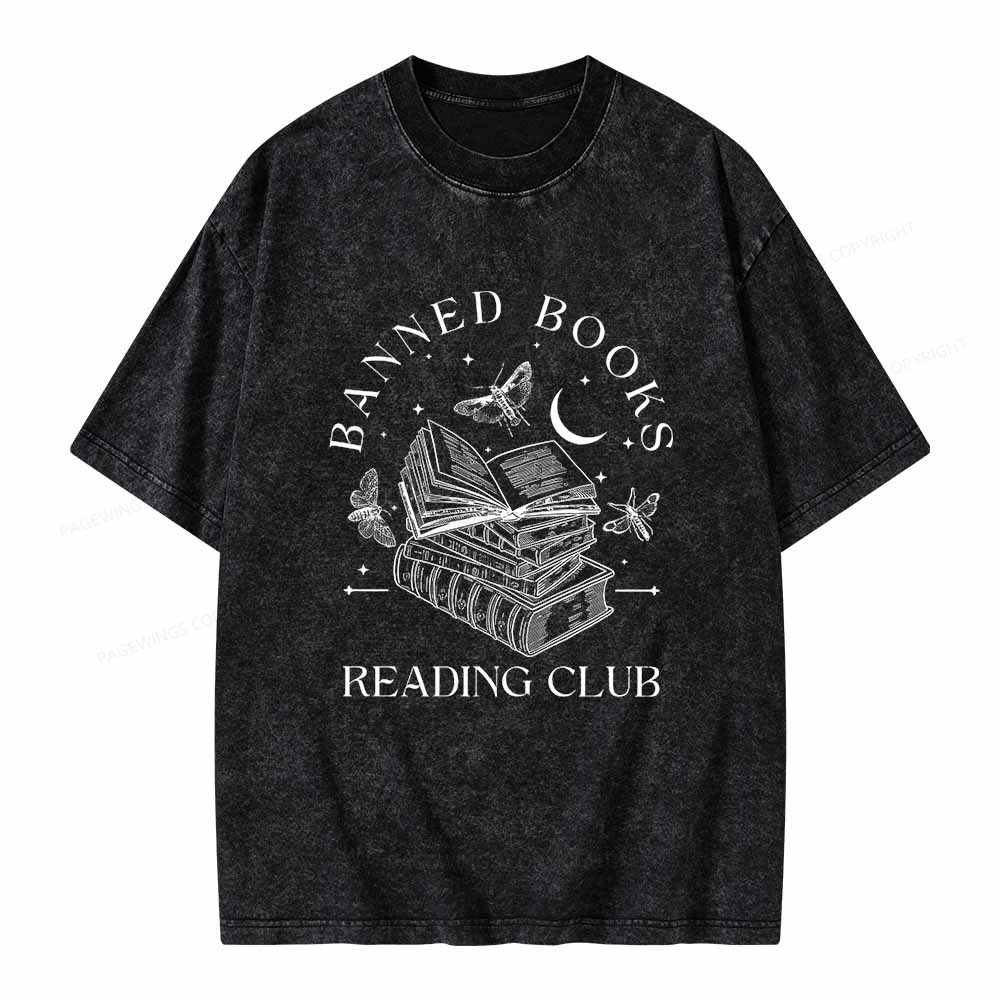 Pagewings Banned Book Reading Club Shirt Unisex Washed T-shirt