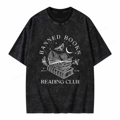 Pagewings Banned Book Reading Club Shirt Unisex Washed T-shirt