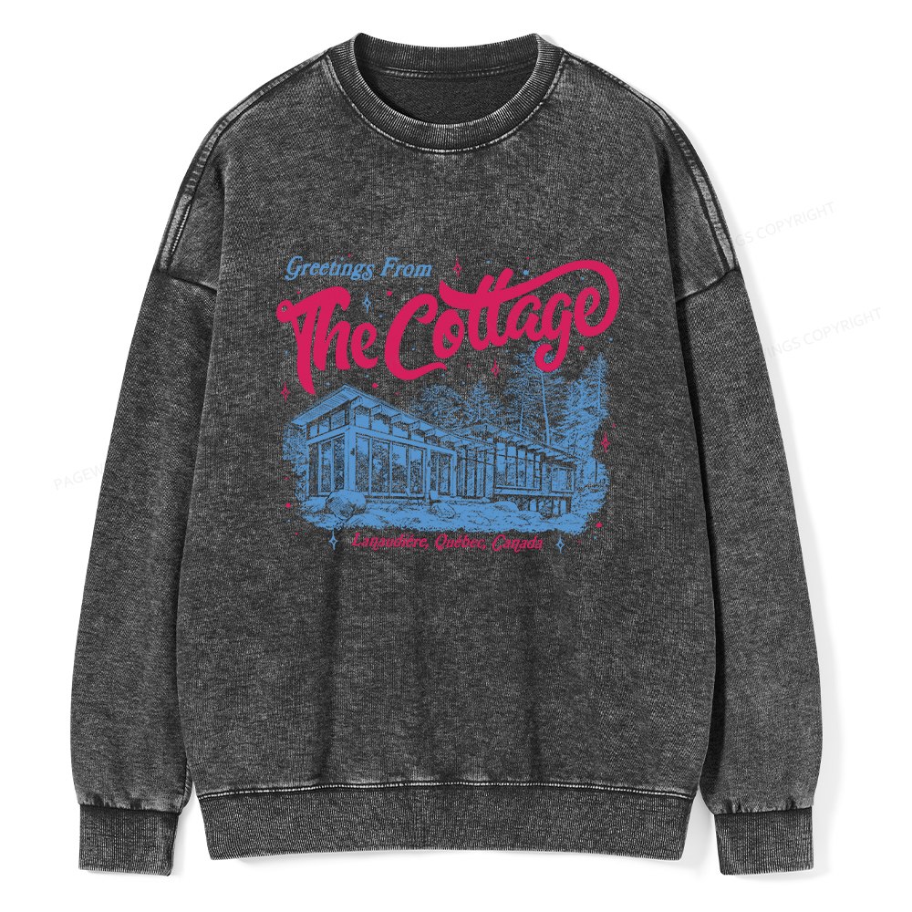 Pagewings Coming To The Cottage Unisex Washed Sweatshirt