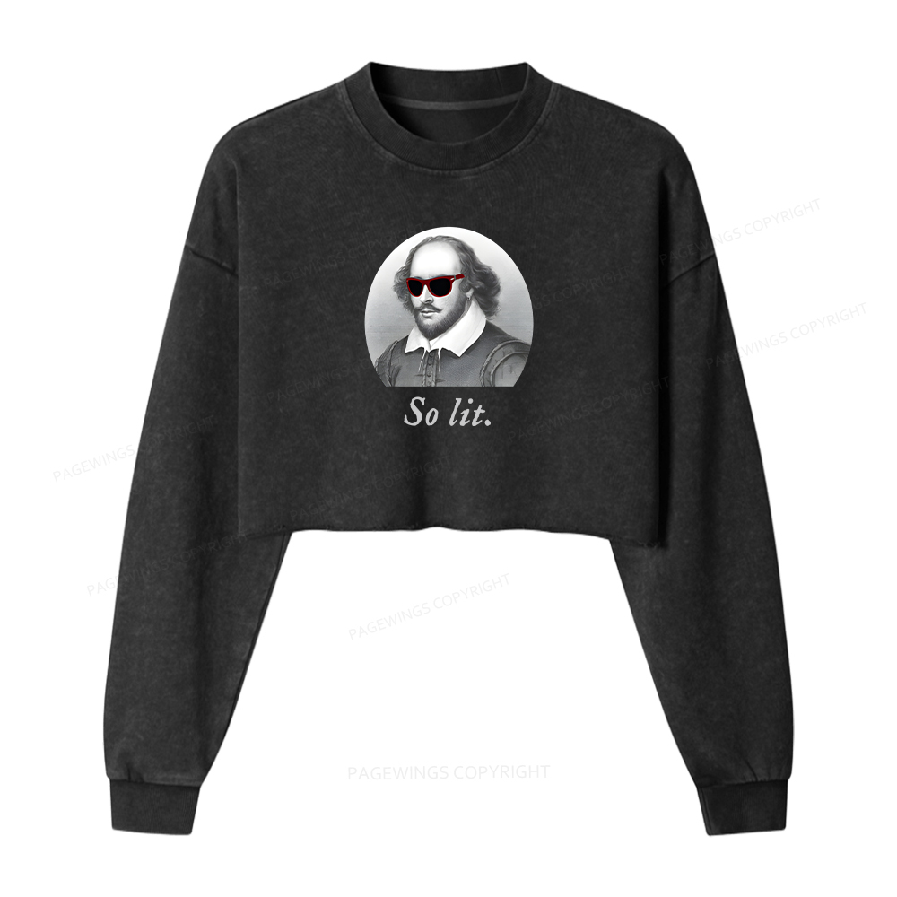 Pagewings So Lit Washed Crop Sweatshirt