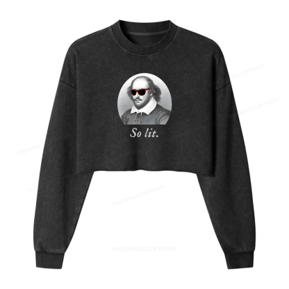 Pagewings So Lit Washed Crop Sweatshirt