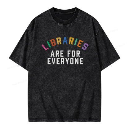 Pagewings Libraries Are For Everyone Unisex Washed T-shirt