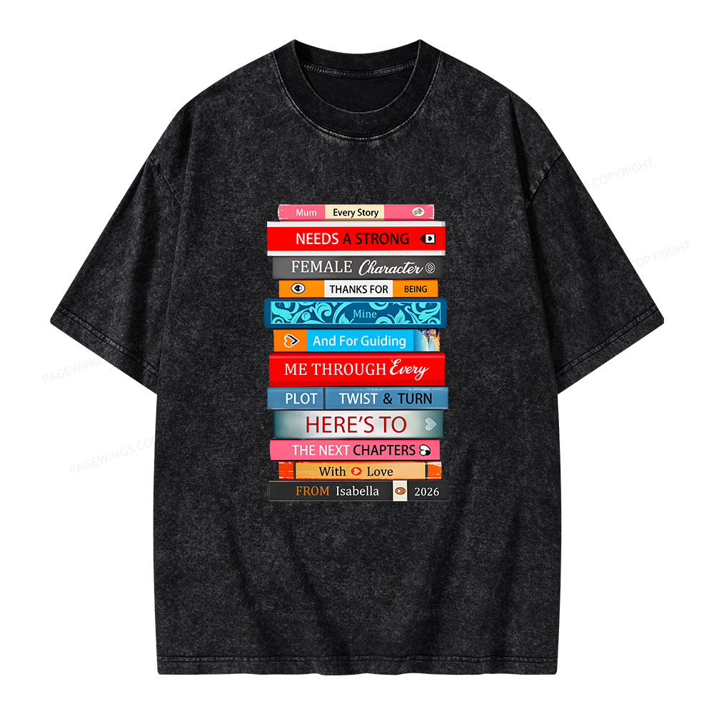 Pagewings Personalised Books Mother's Day Unisex Washed T-shirt