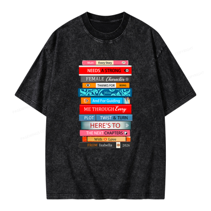 Pagewings Personalised Books Mother's Day Unisex Washed T-shirt