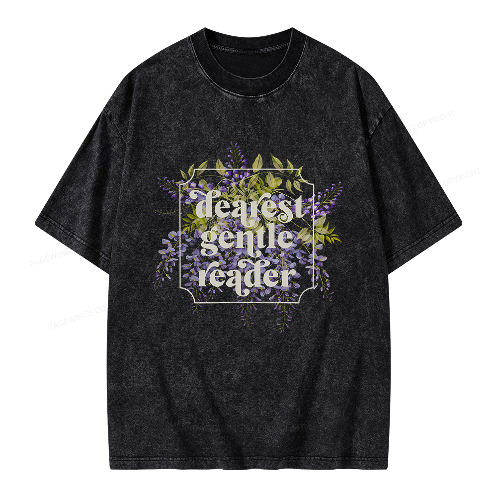 Pagewings Dearest Gentle Reader Unisex Washed T-shirt