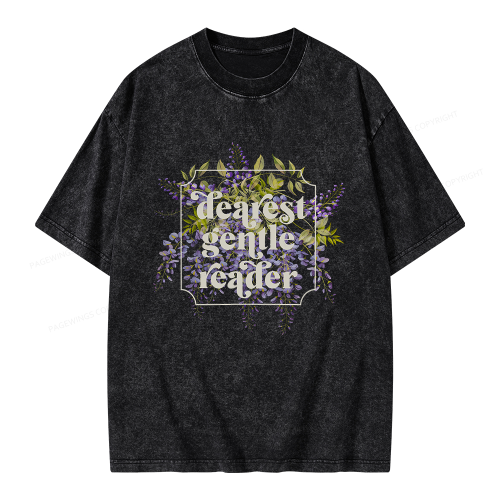 Pagewings Dearest Gentle Reader Unisex Washed T-shirt