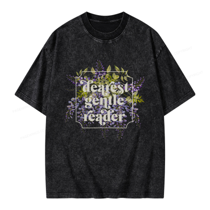 Pagewings Dearest Gentle Reader Unisex Washed T-shirt