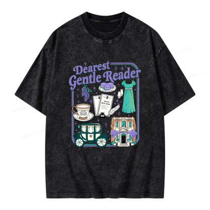 Pagewings Dearest Gentle Reader Unisex Washed T-shirt
