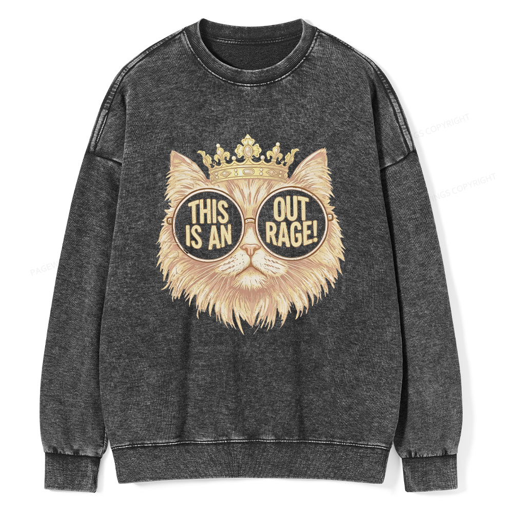 Pagewings This Is An Outrage Unisex Washed Sweatshirt