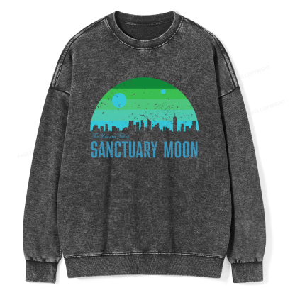 Pagewings The Rise and Fall of Sanctuary Moon Unisex Washed Sweatshirt