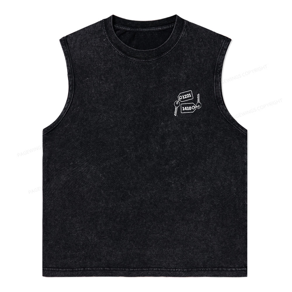 Pagewings Room Numbers Unisex Washed Tank Top