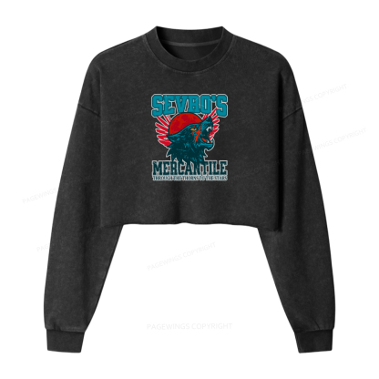 Pagewings Through The Thorns To The Stars Washed Crop Sweatshirt