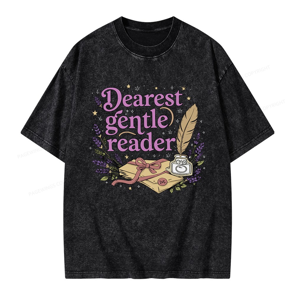 Pagewings Dearest Gentle Reader Unisex Washed T-shirt
