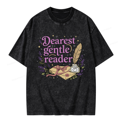 Pagewings Dearest Gentle Reader Unisex Washed T-shirt