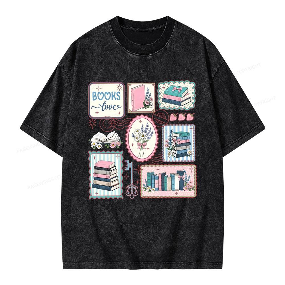 Pagewings Book Lover Book Club Unisex Washed T-shirt