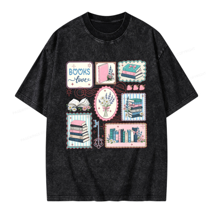 Pagewings Book Lover Book Club Unisex Washed T-shirt