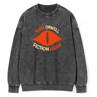 Pagewings Make Orwell Fiction Again Unisex Washed Sweatshirt