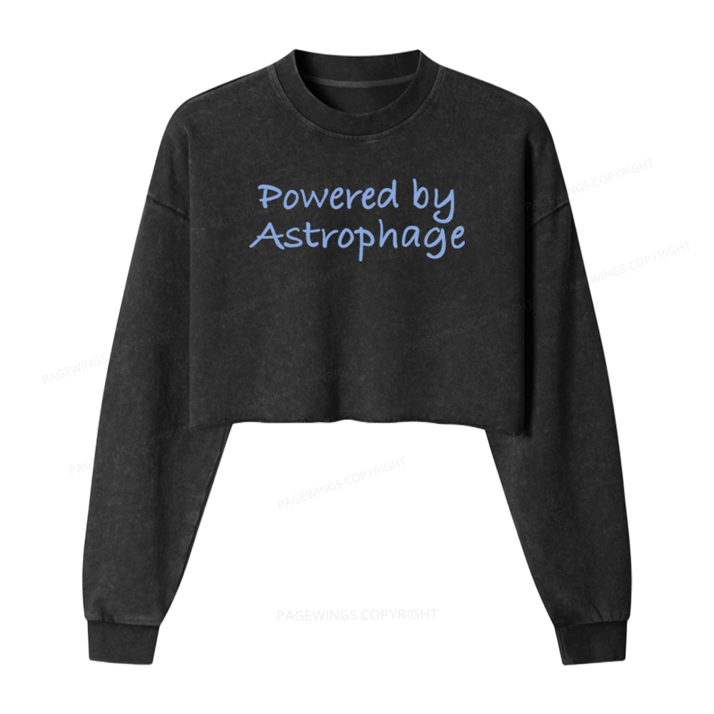 Pagewings Powered By Astrophage Washed Crop Sweatshirt