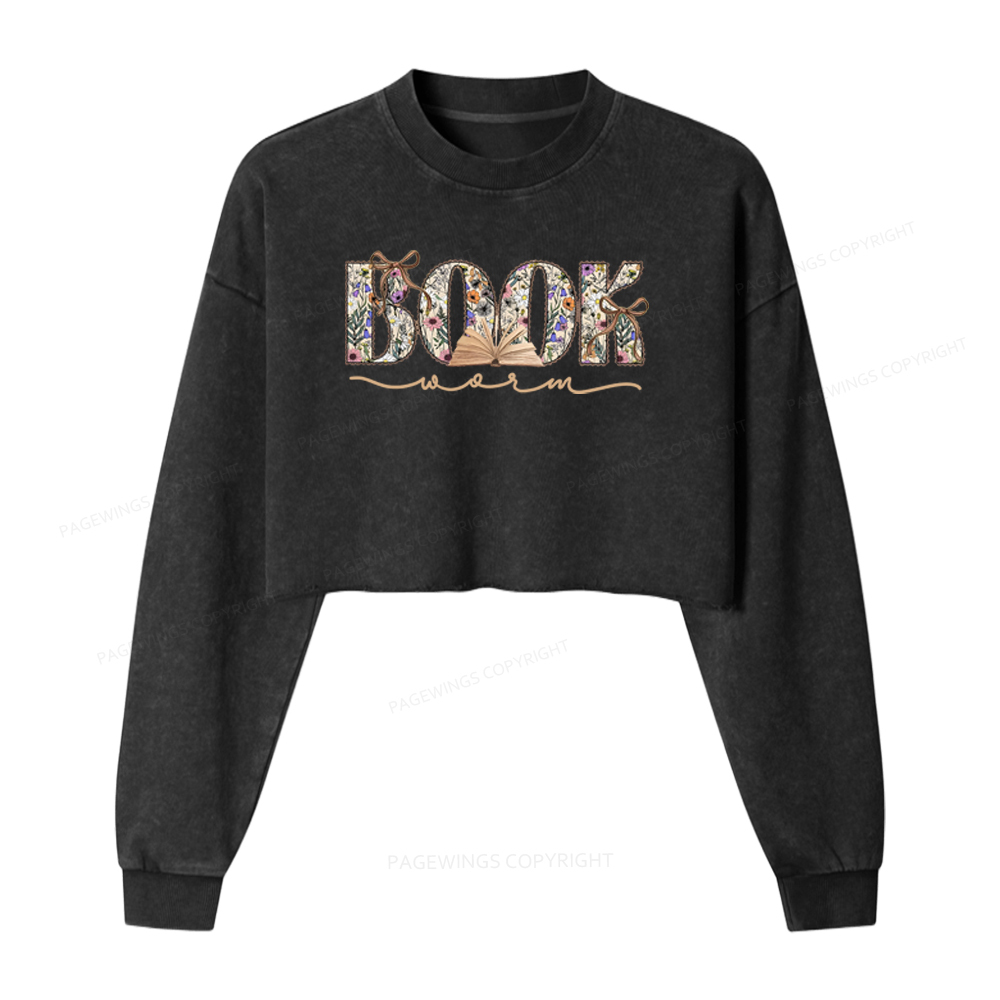 Pagewings Bookworm Washed Crop Sweatshirt